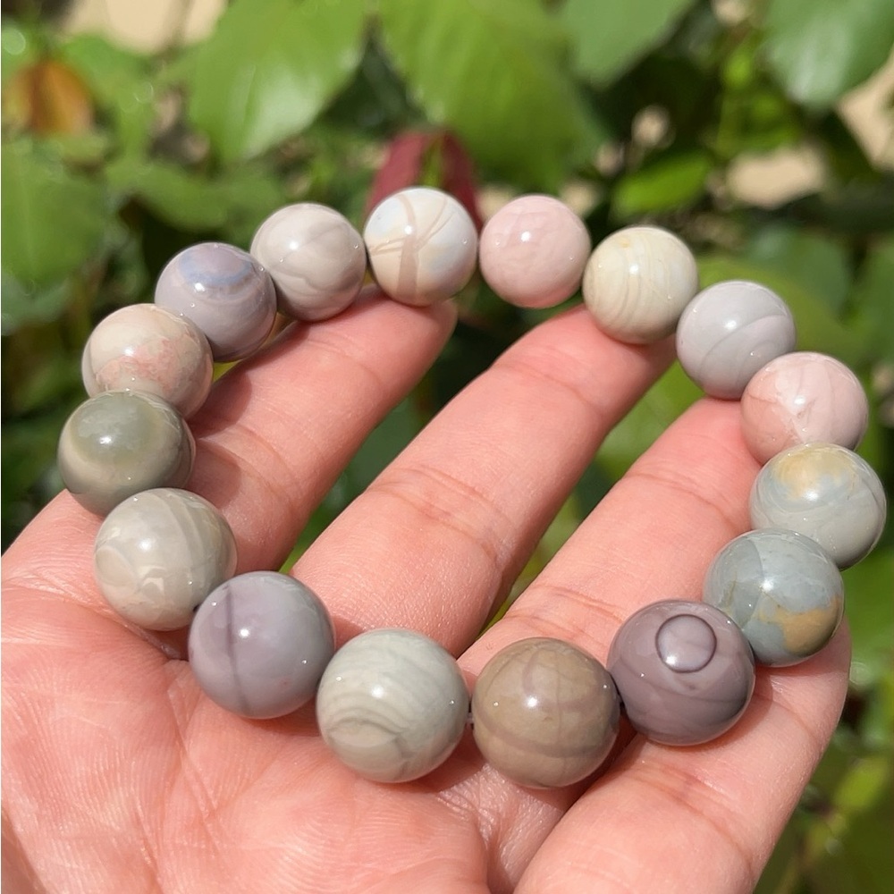 13mm stretchable light purple Alashan bracelet 1919